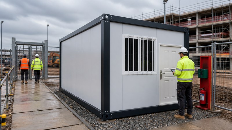 Controlled-access security building in an operational setting